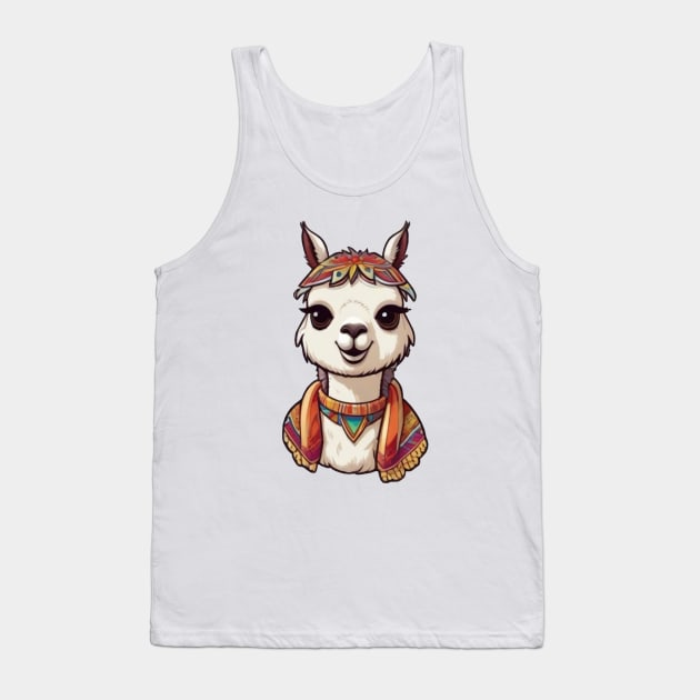 Funky Pretty Llama Tank Top by ReaBelle